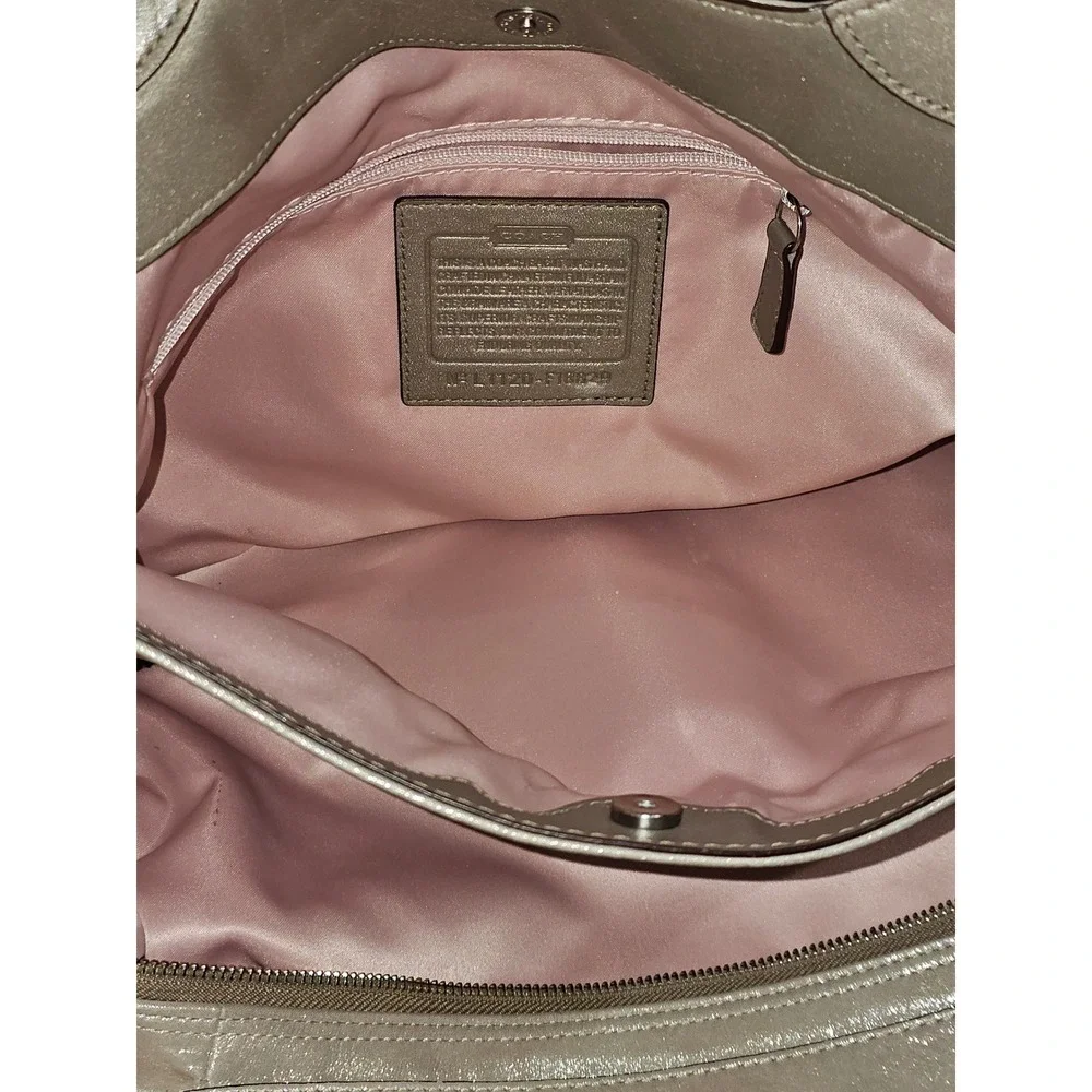 Coach Ergo Lexi Shimmer Hobo Champagne Gold Metallic Satchel Purse